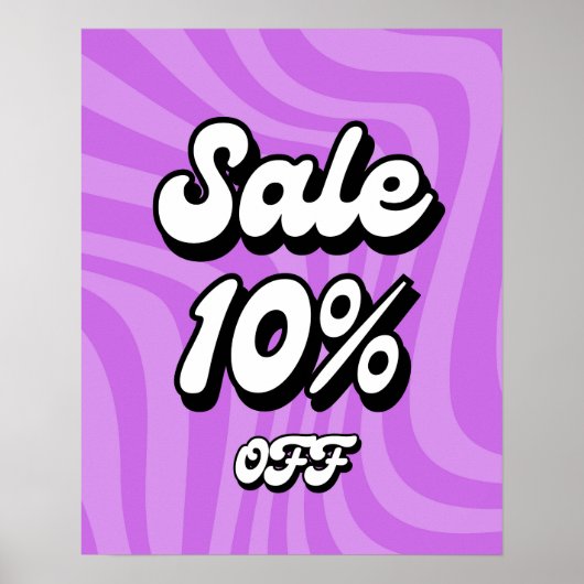 10% Off Verkoopteken, Paarse Verkoopteken, Detailh Poster (Voorkant)