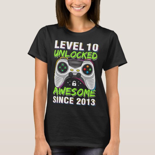 10 Ontgrendeld Geweldige Sinds 2013 10e Verjaardag T-shirt (Voorkant)