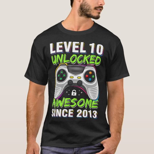 10 Ontgrendeld Geweldige Sinds 2013 10e Verjaardag T-shirt (Voorkant)