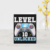 10 Ontgrendeld Videospel 10e Verjaardag Gamer Jong Kaart (Gele Bloem)