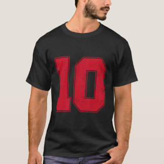 10 overzicht nummer 10 varsity fan sportteam grijs t-shirt