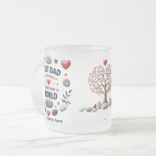 10 oz Frosted Glass gepersonaliseerde mok (Voorkant links)