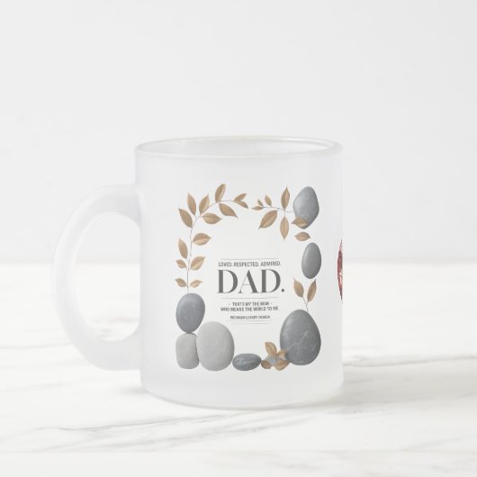 10 oz Frosted Glass Mok - Elegant cadeau voor vade (Links)