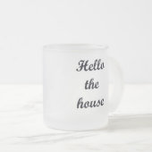 10 oz Frosted Mok-Hallo Parlement Matglas Koffiemok (Voorkant rechts)