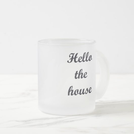 10 oz Frosted Mok-Hallo Parlement Matglas Koffiemok (Voorkant rechts)