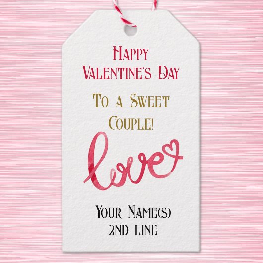 10 Paar Happy Valentine's Day Naam Gift Labels Cadeaulabel