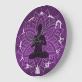 10" Paarse Mandala met Yoga Poses Muur Klok (Hoek)