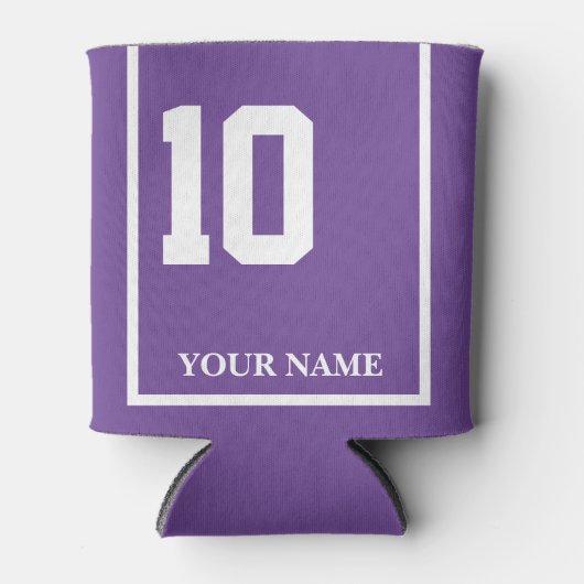 10 Paarse met Witte Paardenzadeldeken Custom Blikjeskoeler (Voorkant)