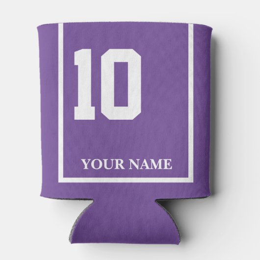 10 Paarse met Witte Paardenzadeldeken Custom Blikjeskoeler (Achterkant)