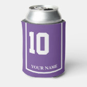 10 Paarse met Witte Paardenzadeldeken Custom Blikjeskoeler (Blikje Achterkant)