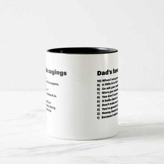 10 Papa's favoriete gezegde - Funny Qoute Tweekleurige Koffiemok (Center)