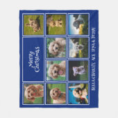 10 Pet Foto's Vrolijk Kerstfeest | Koningsblauw Fleece Deken (Voorkant)