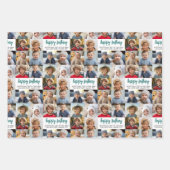 10 Photo Border Verjaardag Tekstcentrum - Blauwgro Inpakpapier Vel (Voorkant 2)