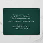 10 Photo Collage Donkergroen Wat een jaar! script Folie Feestdagenkaart (Achterkant)