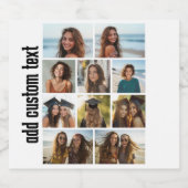 10 Photo Collage - witte achtergrond zwarte tekst Bier Etiket (Enkel label)