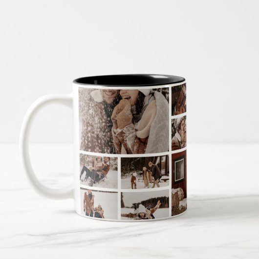 10 Photo Minimialist Our First Christmas Married Tweekleurige Koffiemok (Links)