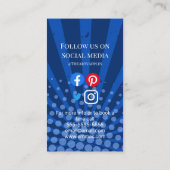 10-pins bowlingretro neon bowling alley visitekaartje (Achterkant)