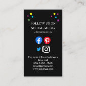 10-pins bowlingretro neon bowling alley visitekaartje (Achterkant)