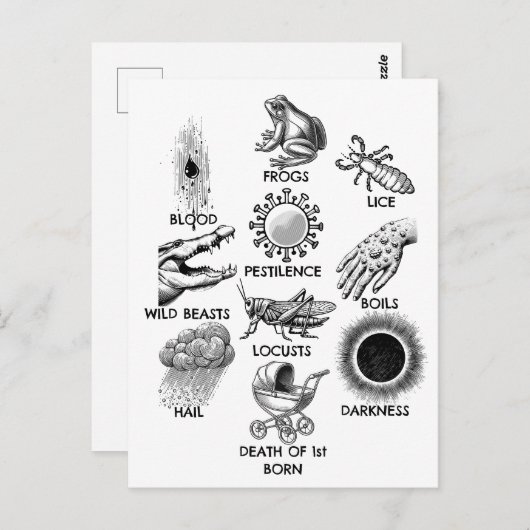 10 Plagen Briefkaart (Voorkant / Achterkant)