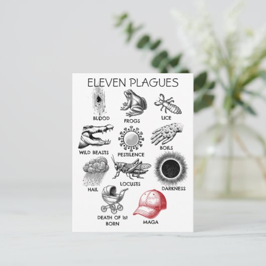 10 Plagen Humor Briefkaart (Staand voorkant)
