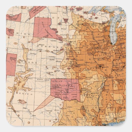 10 Populatie 1870 Vierkante Sticker (Voorkant)