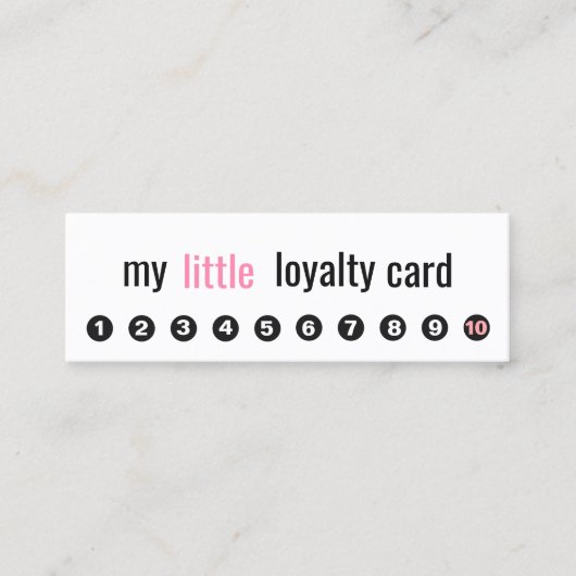 10 Punch Pink Beauty Salon Customer Loyalty Kaart (Voorkant)