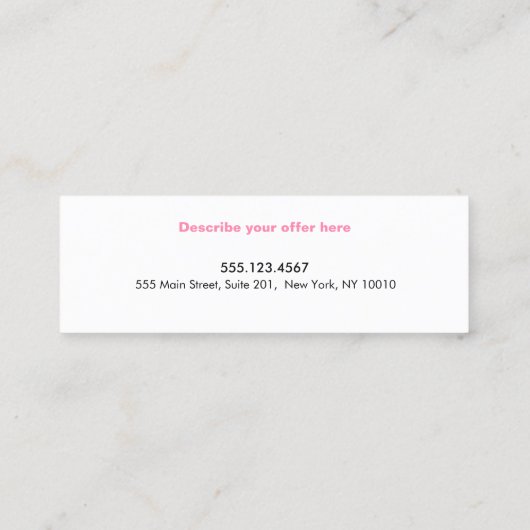 10 Punch Pink Beauty Salon Customer Loyalty Kaart (Achterkant)