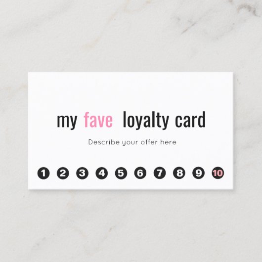 10 Punch Pink Beauty Salon klantenlogo 2 Klantenkaartje (Voorkant)