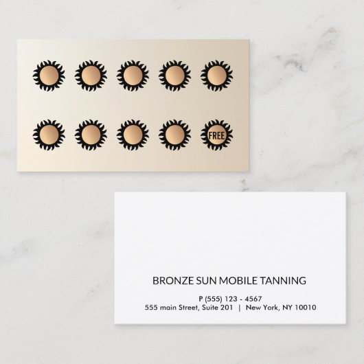 10 Punch Spray Tan Bezoek Customer Loyalty (Voorkant / Achterkant)