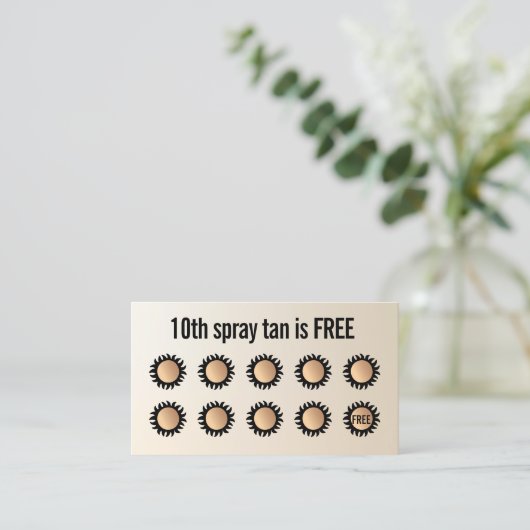 10 Punch Spray Tan Bezoek Customer Loyalty (Staand voorkant)