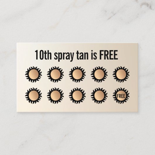10 Punch Spray Tan Bezoek Customer Loyalty (Voorkant)