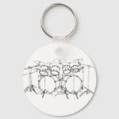 10-puntentrommelkit: zwart-wittekening: sleutelhanger (Voorkant)