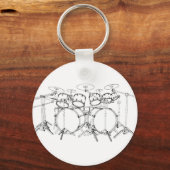 10-puntentrommelkit: zwart-wittekening: sleutelhanger (Voorkant)