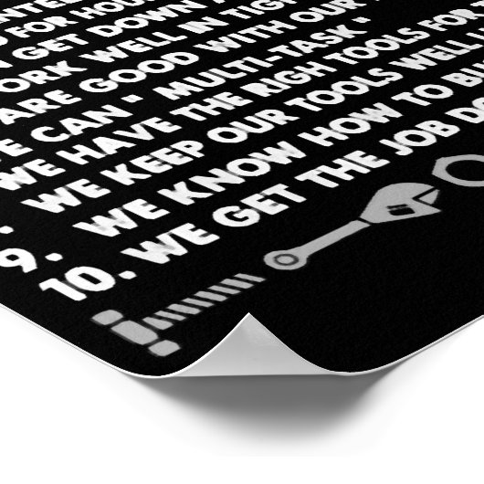 10 Reason to be a Mechanic Poster (Hoek)