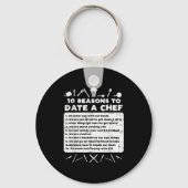 10 Reasons To Date A Chef Funny Dating Cook Men Wo Sleutelhanger (Voorkant)