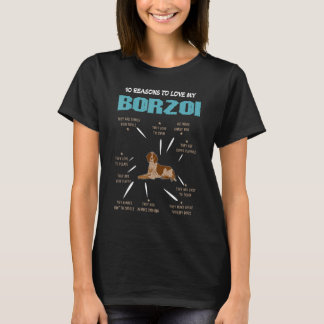 10 Reasons To Love Borzoi Dog  Pet T-shirt