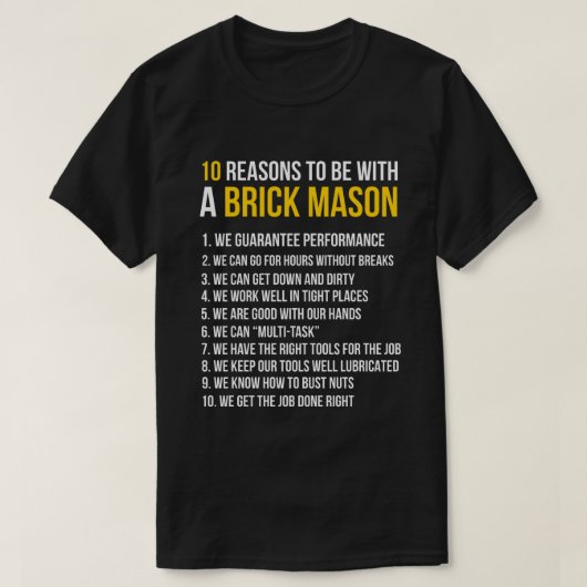 10 redenen om met een grappige cadeautje van Brick T-shirt (Design voorkant)