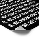 10 Redenen om met een mechanische funny-mechanica  Poster (Hoek)