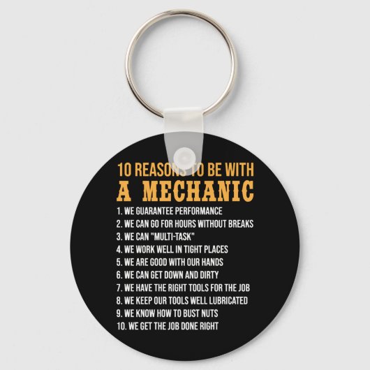10 Redenen om met een mechanische funny-mechanica  Sleutelhanger (Voorkant)