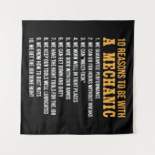 10 Redenen om met een mechanische funny-mechanica  Wandkleed (Voorkant (horizontaal))