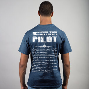10 redenen om te weten waarom je piloot bent t-shirt