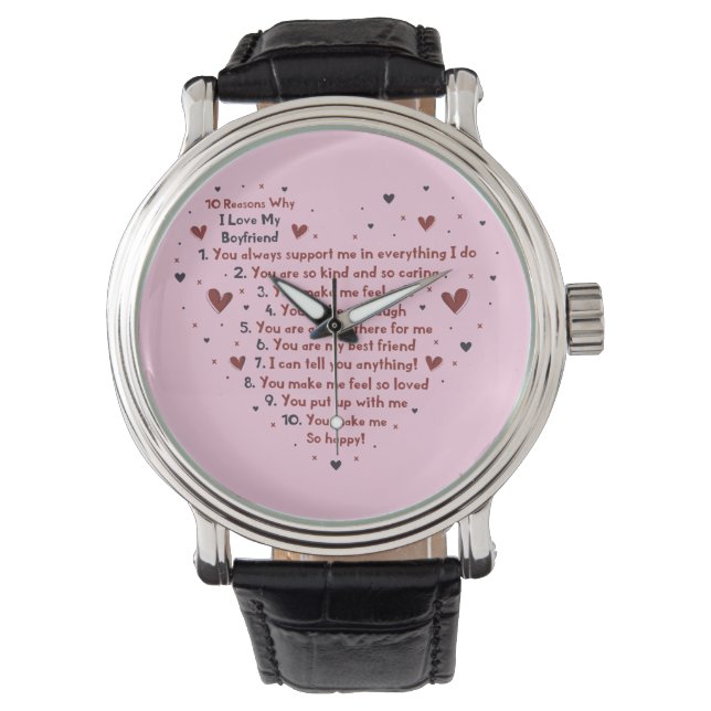10 REDENEN WAAROM IK VAN JE GIFT HEART STICKER CER HORLOGE (Voorkant)