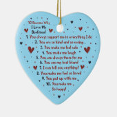 10 REDENEN WAAROM IK VAN JE GIFT HEART STICKER hou Keramisch Ornament (Rechts)