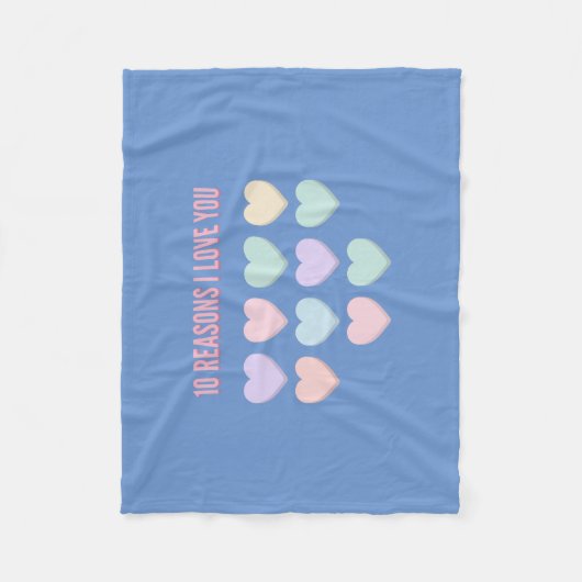 10 redenen waarom ik van je hou - 10e verjaardag c fleece deken (Voorkant)