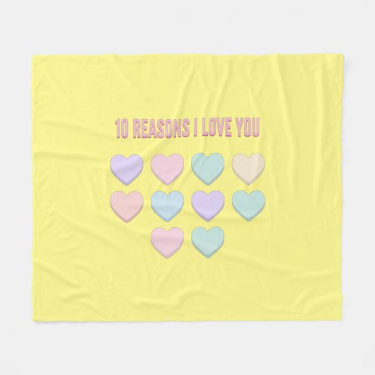 10 redenen waarom ik van je hou - 10e verjaardag c fleece deken (Voorkant (Horizontaal))