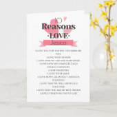 10 redenen waarom ik van je hou valentijn hart kaart (Gele Bloem)