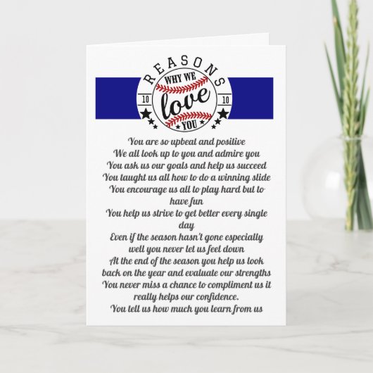 10 redenen waarom we van honkbalfans houden kaart (Voorkant)