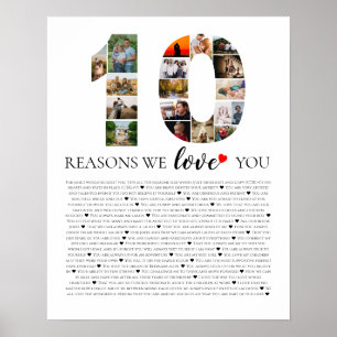 10 redenen waarom we van je houden huwelijksjubile poster