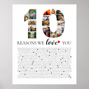 10 redenen waarom we van je houden trouwdag poster