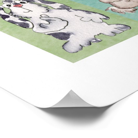 10 Regenboogkonijnen Aangepast Poster (Hoek)